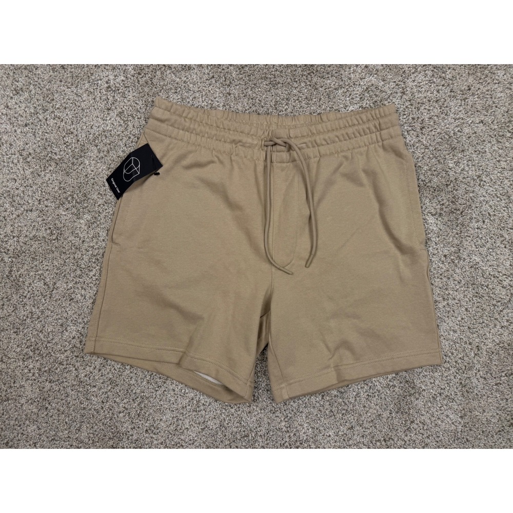 Original Use Mens Fleece Shorts Tan Brown Elastic Waist Drawstring Small NWT